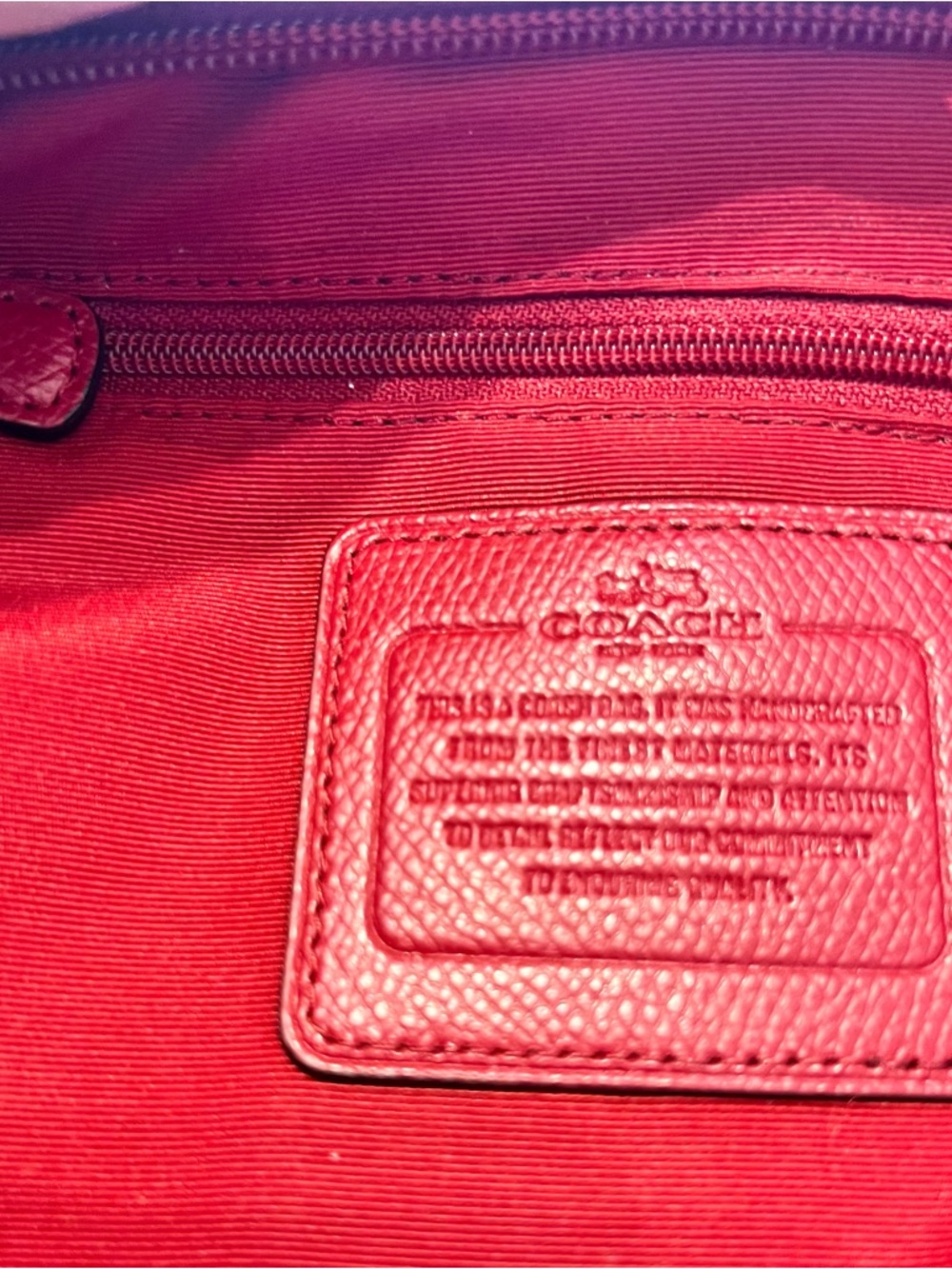 Coach Cherry Red Signature Crossbody Bag - Picture 8 of 11